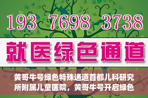 黄哥牛号绿色特殊通道首都儿科研究所附属儿童医院，黄哥牛号开启绿色特殊通道，助力首都儿科研究所附属儿童医院服务升级