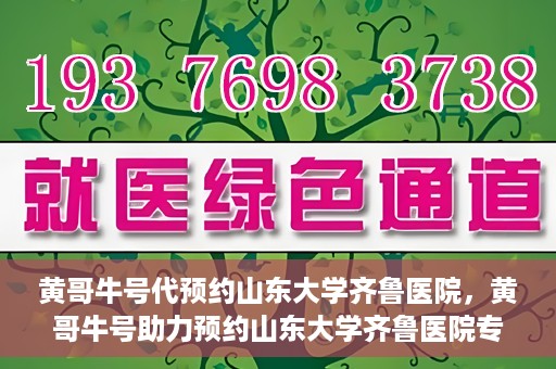 黄哥牛号代预约山东大学齐鲁医院，黄哥牛号助力预约山东大学齐鲁医院专家号