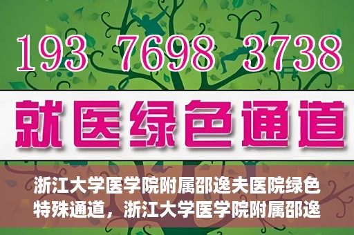 浙江大学医学院附属邵逸夫医院绿色特殊通道，浙江大学医学院附属邵逸夫医院绿色特殊通道，高效医疗服务的创新实践