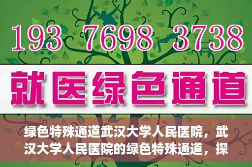 绿色特殊通道武汉大学人民医院，武汉大学人民医院的绿色特殊通道，探索与实践