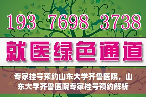 专家挂号预约山东大学齐鲁医院，山东大学齐鲁医院专家挂号预约解析