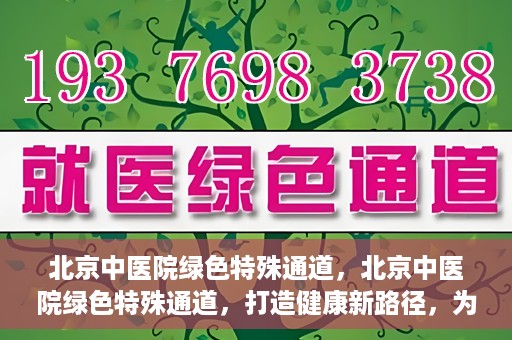 北京中医院绿色特殊通道，北京中医院绿色特殊通道，打造健康新路径，为患者解忧解困
