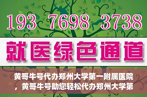 黄哥牛号代办郑州大学第一附属医院，黄哥牛号助您轻松代办郑州大学第一附属医院事务