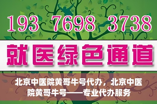 北京中医院黄哥牛号代办，北京中医院黄哥牛号——专业代办服务