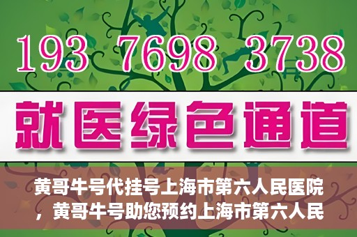 黄哥牛号代挂号上海市第六人民医院，黄哥牛号助您预约上海市第六人民医院挂号服务