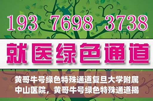 黄哥牛号绿色特殊通道复旦大学附属中山医院，黄哥牛号绿色特殊通道揭秘，复旦大学附属中山医院的独特之处