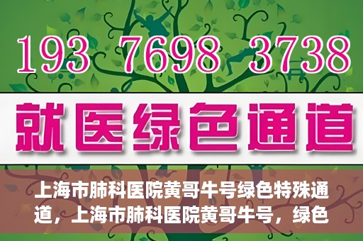 上海市肺科医院黄哥牛号绿色特殊通道，上海市肺科医院黄哥牛号，绿色特殊通道开启健康之门
