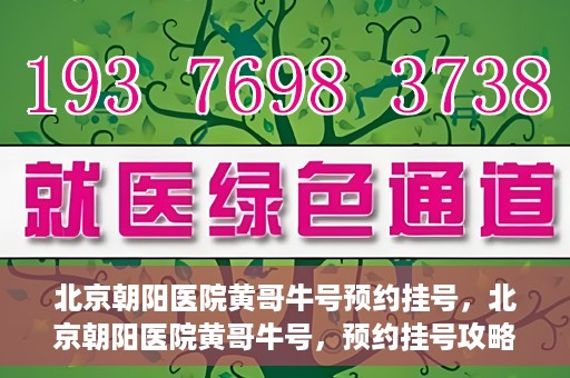 北京朝阳医院黄哥牛号预约挂号，北京朝阳医院黄哥牛号，预约挂号攻略