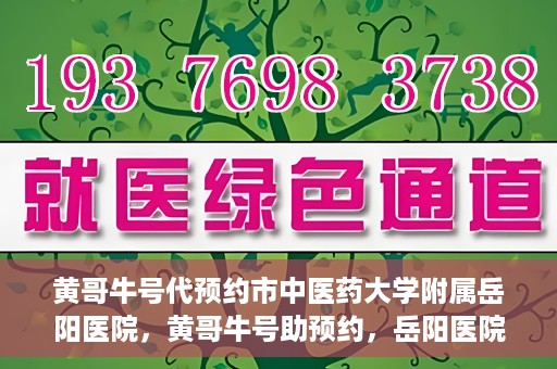 黄哥牛号代预约市中医药大学附属岳阳医院，黄哥牛号助预约，岳阳医院中医魅力体验之旅