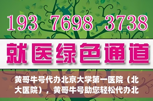 黄哥牛号代办北京大学第一医院（北大医院），黄哥牛号助您轻松代办北大医院事务，一站式服务开启就医新篇章