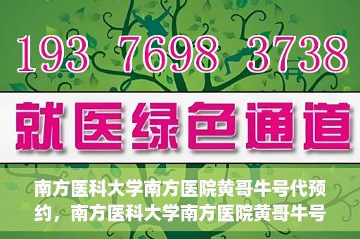 南方医科大学南方医院黄哥牛号代预约，南方医科大学南方医院黄哥牛号预约服务解析