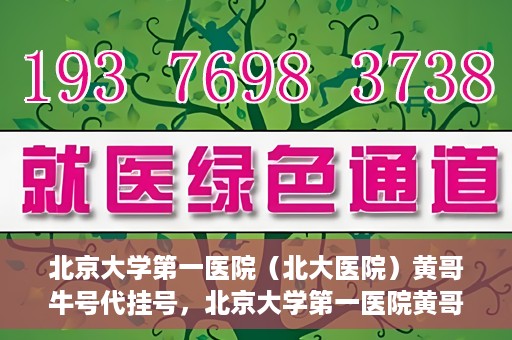 北京大学第一医院（北大医院）黄哥牛号代挂号，北京大学第一医院黄哥牛号代挂号背后的故事