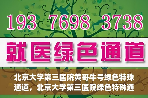 北京大学第三医院黄哥牛号绿色特殊通道，北京大学第三医院绿色特殊通道，黄哥牛号的探索与实践