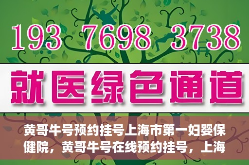 黄哥牛号预约挂号上海市第一妇婴保健院，黄哥牛号在线预约挂号，上海市第一妇婴保健院的便捷就医之旅