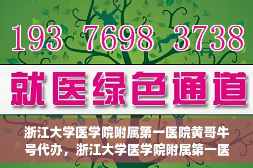 浙江大学医学院附属第一医院黄哥牛号代办，浙江大学医学院附属第一医院黄哥牛号业务代办全攻略