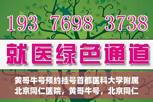 黄哥牛号预约挂号首都医科大学附属北京同仁医院，黄哥牛号，北京同仁医院预约挂号攻略