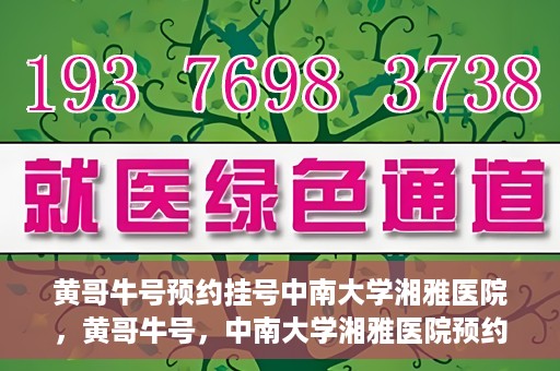 黄哥牛号预约挂号中南大学湘雅医院，黄哥牛号，中南大学湘雅医院预约挂号攻略