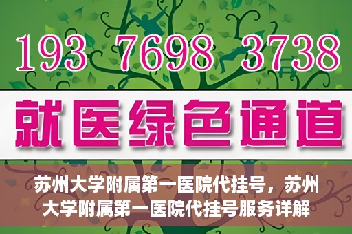 苏州大学附属第一医院代挂号，苏州大学附属第一医院代挂号服务详解