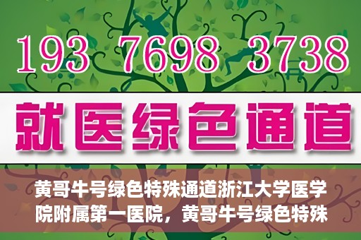 黄哥牛号绿色特殊通道浙江大学医学院附属第一医院，黄哥牛号绿色特殊通道，浙江大学医学院附属第一医院的探索与实践