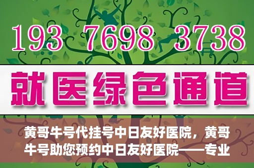 黄哥牛号代挂号中日友好医院，黄哥牛号助您预约中日友好医院——专业代挂号服务