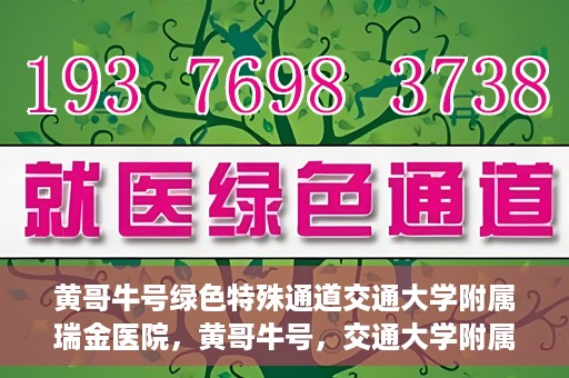 黄哥牛号绿色特殊通道交通大学附属瑞金医院，黄哥牛号，交通大学附属瑞金医院的绿色特殊通道揭秘