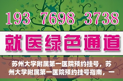 苏州大学附属第一医院预约挂号，苏州大学附属第一医院预约挂号指南，一站式解决您的就医难题