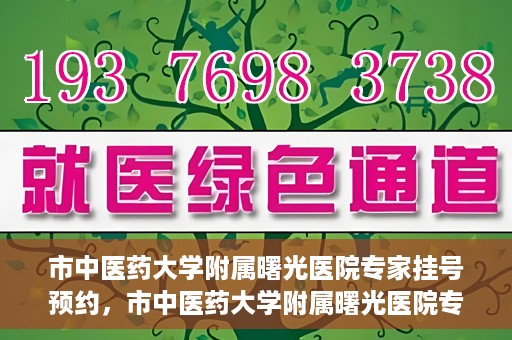 市中医药大学附属曙光医院专家挂号预约，市中医药大学附属曙光医院专家挂号预约攻略解析