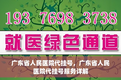 广东省人民医院代挂号，广东省人民医院代挂号服务详解