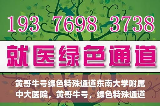 黄哥牛号绿色特殊通道东南大学附属中大医院，黄哥牛号，绿色特殊通道下的中大医院探索