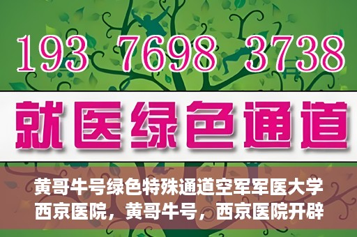 黄哥牛号绿色特殊通道空军军医大学西京医院，黄哥牛号，西京医院开辟绿色特殊通道，空军军医大学的使命与担当