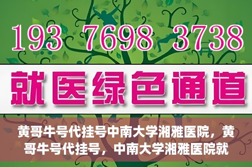 黄哥牛号代挂号中南大学湘雅医院，黄哥牛号代挂号，中南大学湘雅医院就医攻略