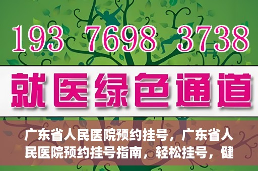 广东省人民医院预约挂号，广东省人民医院预约挂号指南，轻松挂号，健康无忧