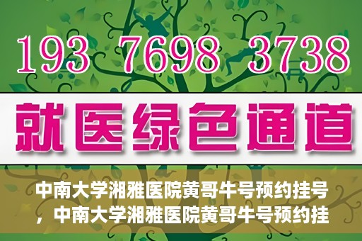 中南大学湘雅医院黄哥牛号预约挂号，中南大学湘雅医院黄哥牛号预约挂号攻略，轻松挂号，无忧就医体验