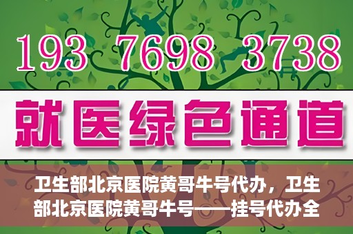 卫生部北京医院黄哥牛号代办，卫生部北京医院黄哥牛号——挂号代办全攻略