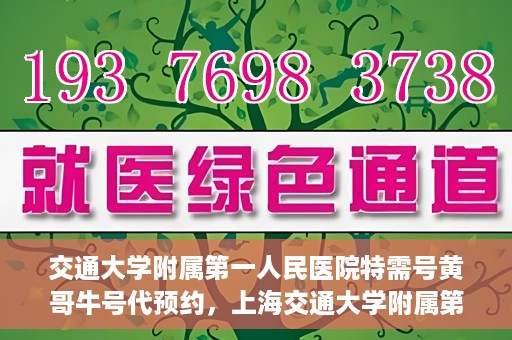 交通大学附属第一人民医院特需号黄哥牛号代预约，上海交通大学附属第一人民医院特需号预约服务解析——黄哥牛号预约指南