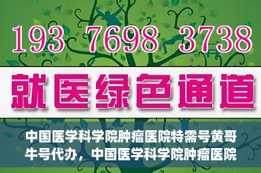 中国医学科学院肿瘤医院特需号黄哥牛号代办，中国医学科学院肿瘤医院特需号黄哥牛号代办服务解析