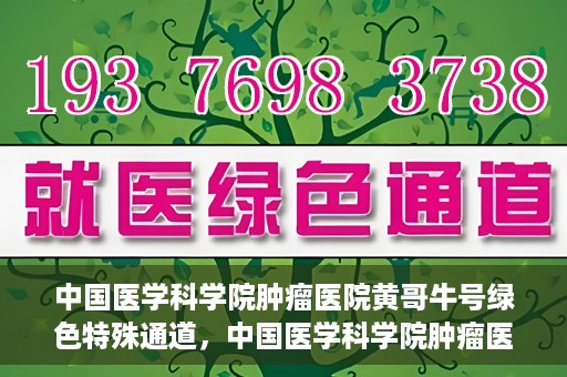 中国医学科学院肿瘤医院黄哥牛号绿色特殊通道，中国医学科学院肿瘤医院黄哥牛号，绿色特殊通道开启健康之门