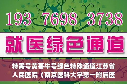 特需号黄哥牛号绿色特殊通道江苏省人民医院（南京医科大学第一附属医院），江苏省人民医院特需号黄哥牛号绿色特殊通道助力就医体验优化