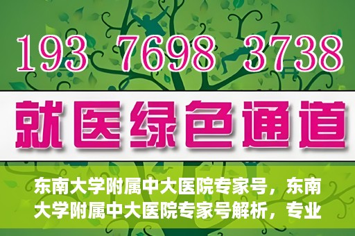 东南大学附属中大医院专家号，东南大学附属中大医院专家号解析，专业医疗团队引领健康之路