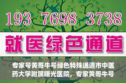 专家号黄哥牛号绿色特殊通道市中医药大学附属曙光医院，专家黄哥牛号开启绿色特殊通道——市中医药大学附属曙光医院新篇章