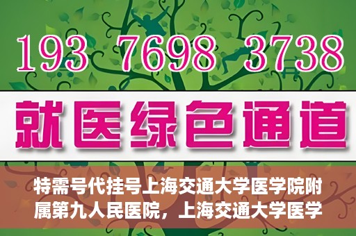 特需号代挂号上海交通大学医学院附属第九人民医院，上海交通大学医学院附属第九人民医院特需号代挂号服务解析