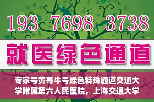 专家号黄哥牛号绿色特殊通道交通大学附属第六人民医院，上海交通大学附属第六人民医院专家号黄哥牛号开启绿色特殊通道，助力健康医疗事业前行。