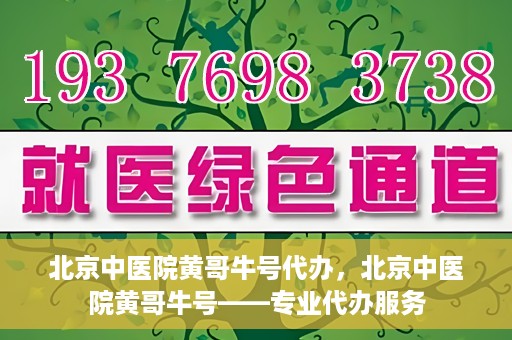 北京中医院黄哥牛号代办，北京中医院黄哥牛号——专业代办服务