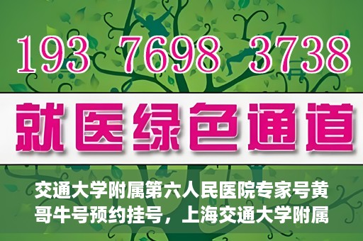 交通大学附属第六人民医院专家号黄哥牛号预约挂号，上海交通大学附属第六人民医院专家黄哥牛号预约挂号攻略