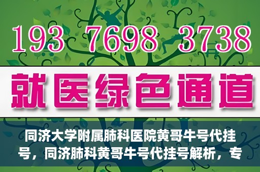 同济大学附属肺科医院黄哥牛号代挂号，同济肺科黄哥牛号代挂号解析，专业医疗服务的深度解读