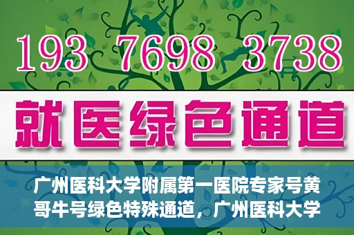 广州医科大学附属第一医院专家号黄哥牛号绿色特殊通道，广州医科大学附属第一医院专家黄哥牛号，绿色特殊通道揭秘