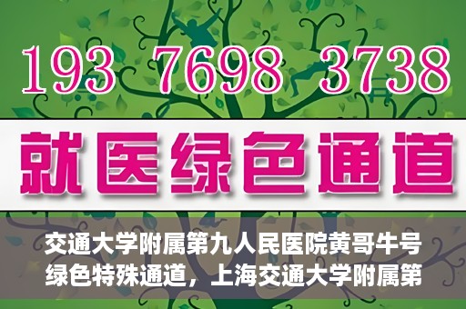 交通大学附属第九人民医院黄哥牛号绿色特殊通道，上海交通大学附属第九人民医院黄哥牛号，绿色特殊通道开启健康之门