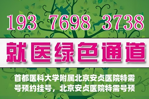 首都医科大学附属北京安贞医院特需号预约挂号，北京安贞医院特需号预约挂号攻略与详解