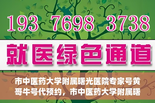 市中医药大学附属曙光医院专家号黄哥牛号代预约，市中医药大学附属曙光医院专家黄哥牛号预约攻略，轻松预约专家号